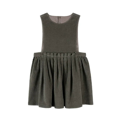 ノースリーブワンピース Dark Green / 90cm ノースリーブワンピース コーデュロイ Aライン ジャンパースカート 丸首【mh0011319】