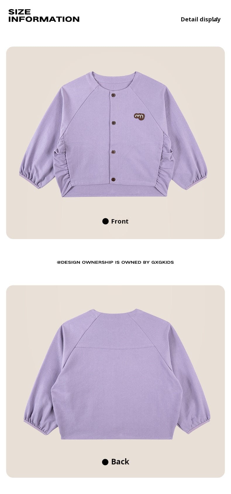 カーディガン・パーカー 長袖カーディガンジャケット ノーカラー ラグラン袖 ギャザー ショート丈 ブルゾン【mh0011304】