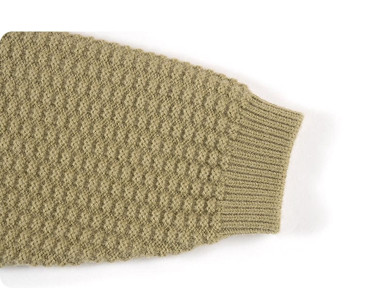 ニット・セーター 長袖ニットセーター ケーブル編み リブ編み クルーネック プルオーバー【mh0011305】