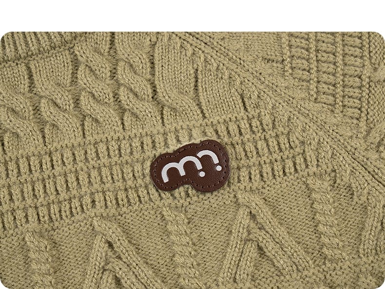 ニット・セーター 長袖ニットセーター ケーブル編み リブ編み クルーネック プルオーバー【mh0011305】