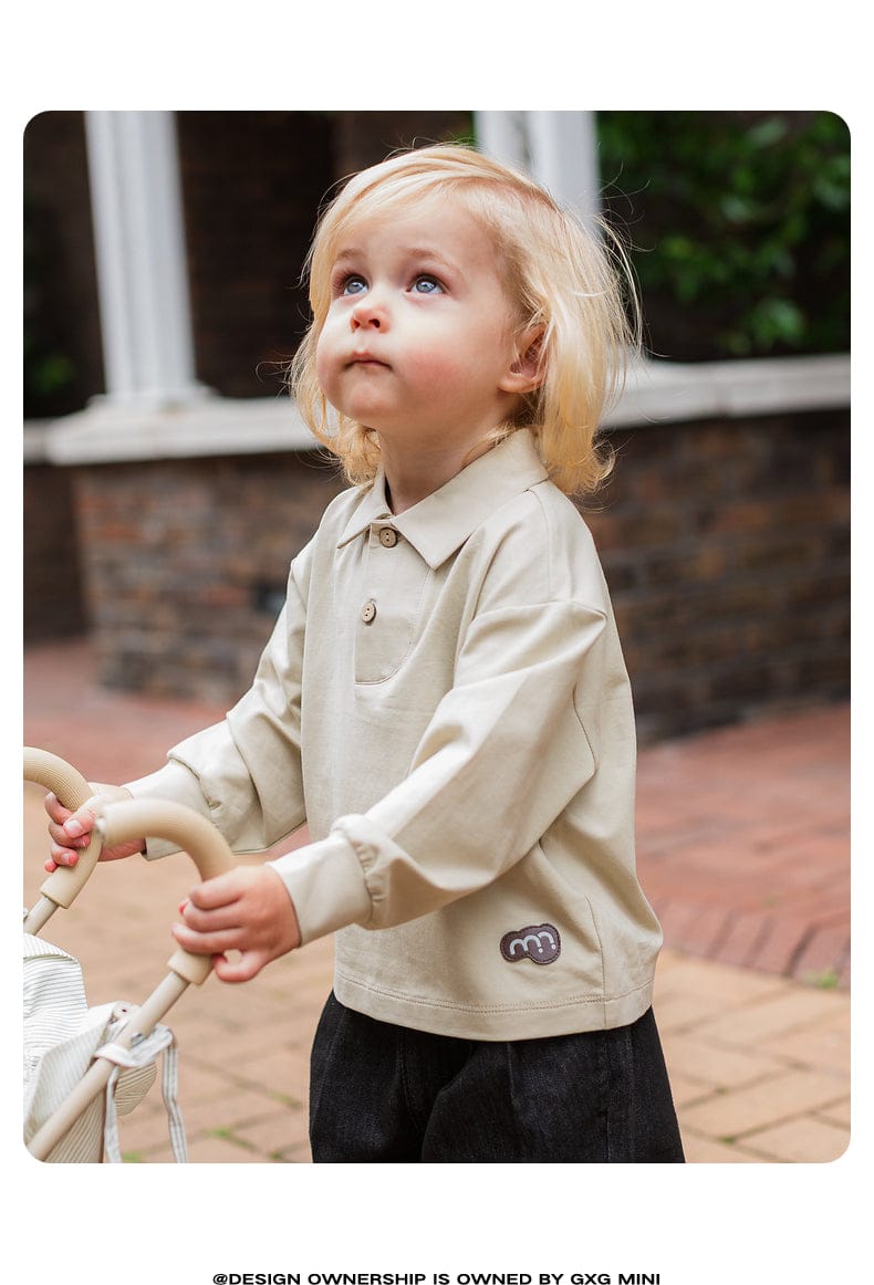 長袖シャツ・ブラウス 長袖ポロシャツ プルオーバー 無地 北欧風 ブラウス【mh0011308】