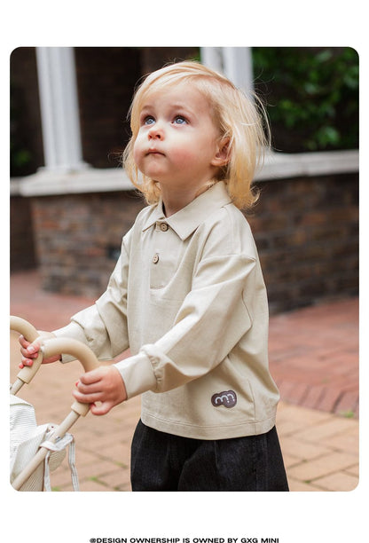 長袖シャツ・ブラウス 長袖ポロシャツ プルオーバー 無地 北欧風 ブラウス【mh0011308】