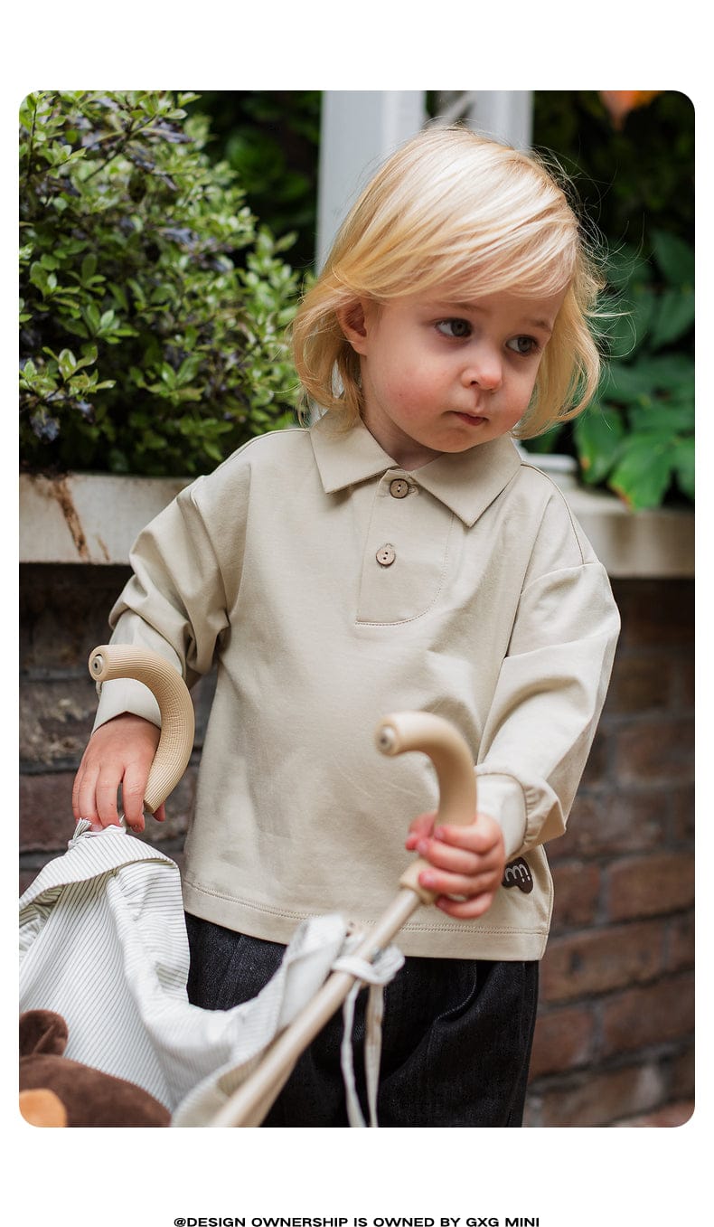 長袖シャツ・ブラウス 長袖ポロシャツ プルオーバー 無地 北欧風 ブラウス【mh0011308】