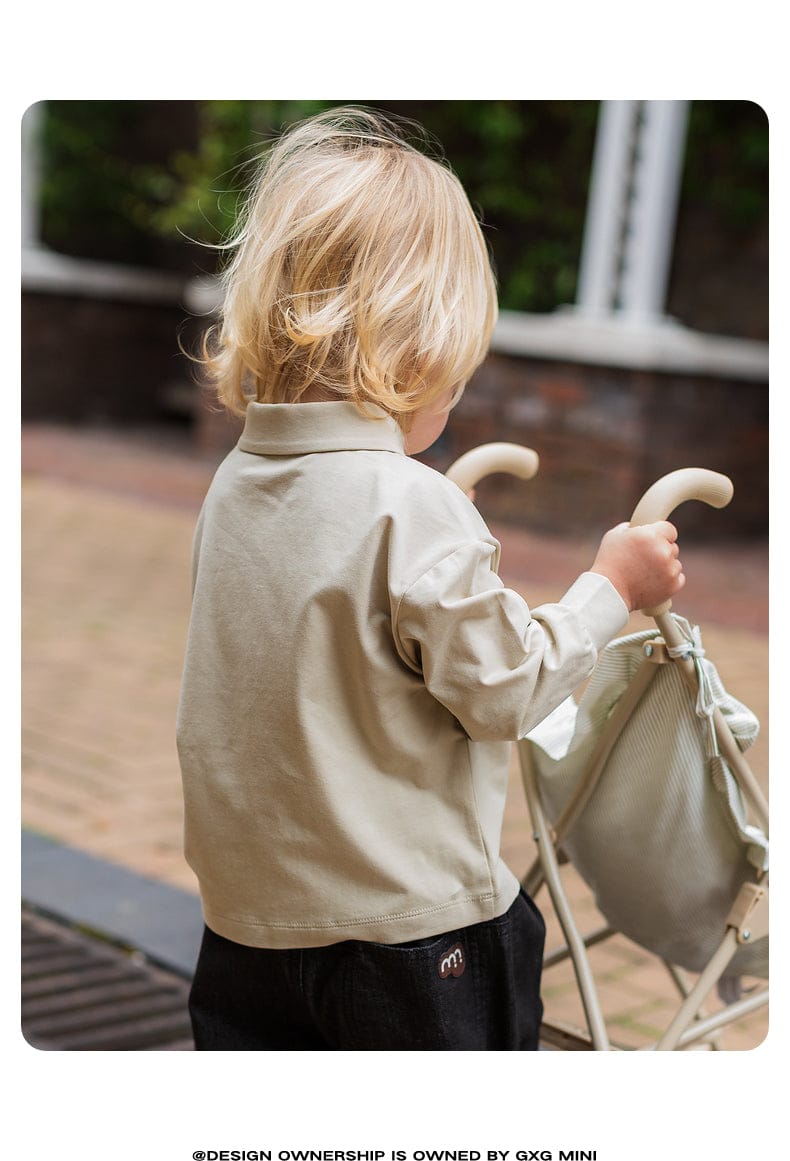 長袖シャツ・ブラウス 長袖ポロシャツ プルオーバー 無地 北欧風 ブラウス【mh0011308】