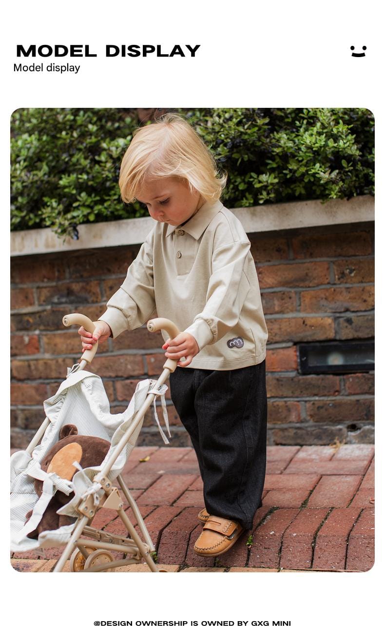 長袖シャツ・ブラウス 長袖ポロシャツ プルオーバー 無地 北欧風 ブラウス【mh0011308】