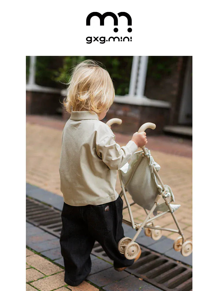 長袖シャツ・ブラウス 長袖ポロシャツ プルオーバー 無地 北欧風 ブラウス【mh0011308】