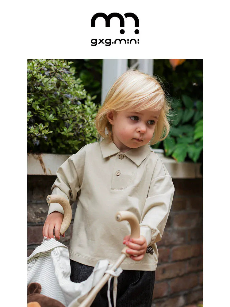 長袖シャツ・ブラウス 長袖ポロシャツ プルオーバー 無地 北欧風 ブラウス【mh0011308】