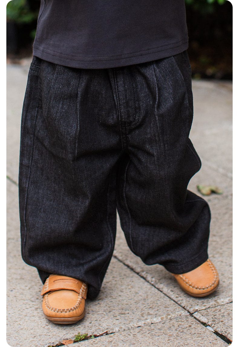 デニムパンツ ロングデニムパンツ ジーンズ素材 ストレート ゆるシルエット ゆったり【mh0011309】