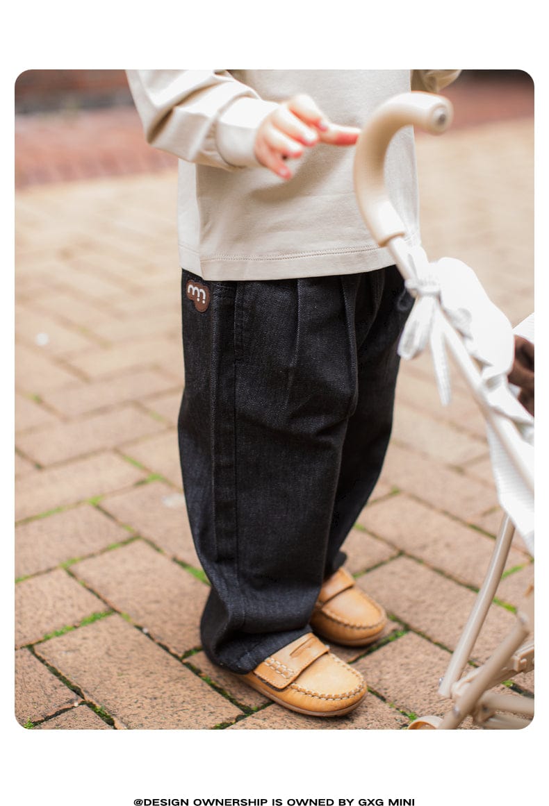 デニムパンツ ロングデニムパンツ ジーンズ素材 ストレート ゆるシルエット ゆったり【mh0011309】