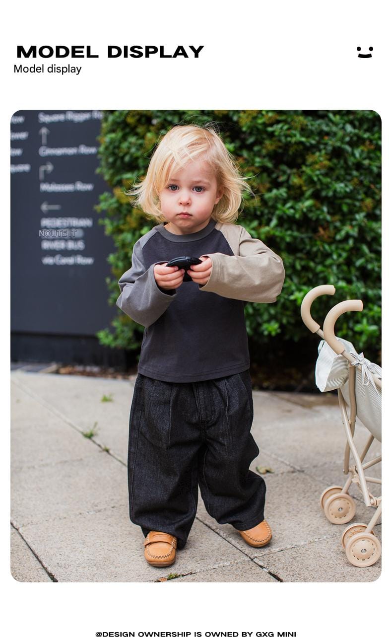 デニムパンツ ロングデニムパンツ ジーンズ素材 ストレート ゆるシルエット ゆったり【mh0011309】