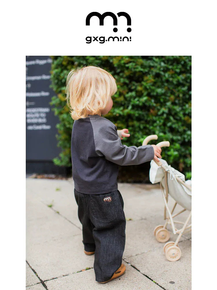 デニムパンツ ロングデニムパンツ ジーンズ素材 ストレート ゆるシルエット ゆったり【mh0011309】