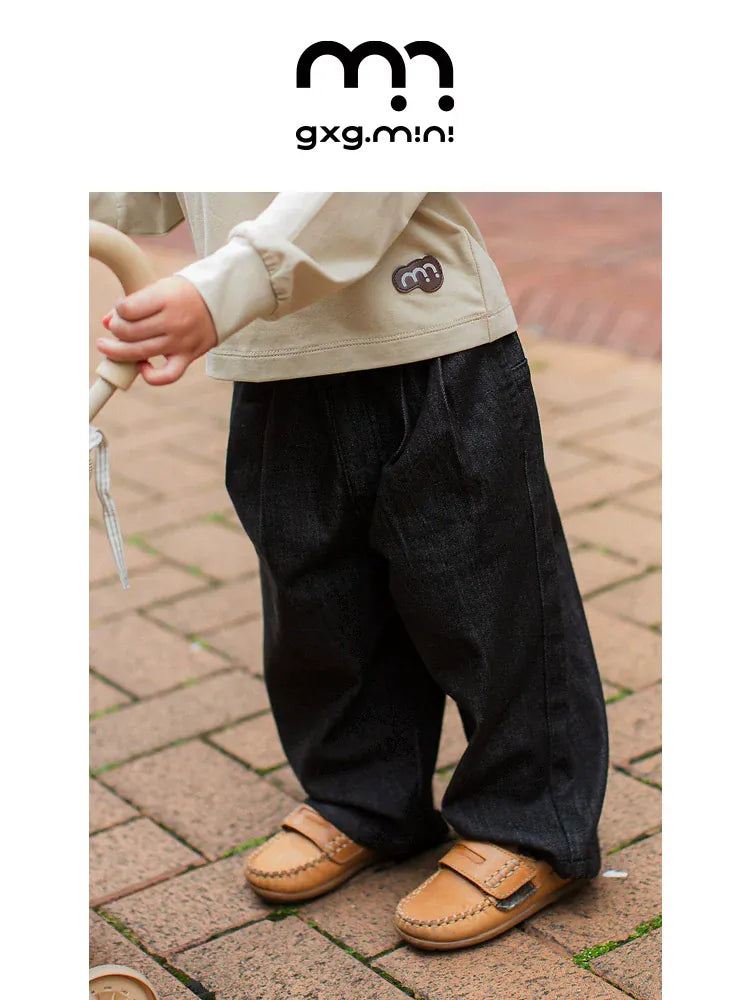 デニムパンツ ロングデニムパンツ ジーンズ素材 ストレート ゆるシルエット ゆったり【mh0011309】