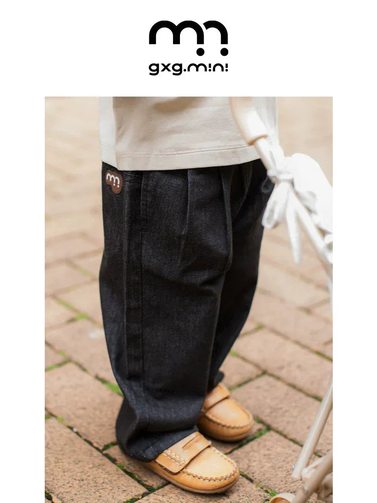 デニムパンツ ロングデニムパンツ ジーンズ素材 ストレート ゆるシルエット ゆったり【mh0011309】