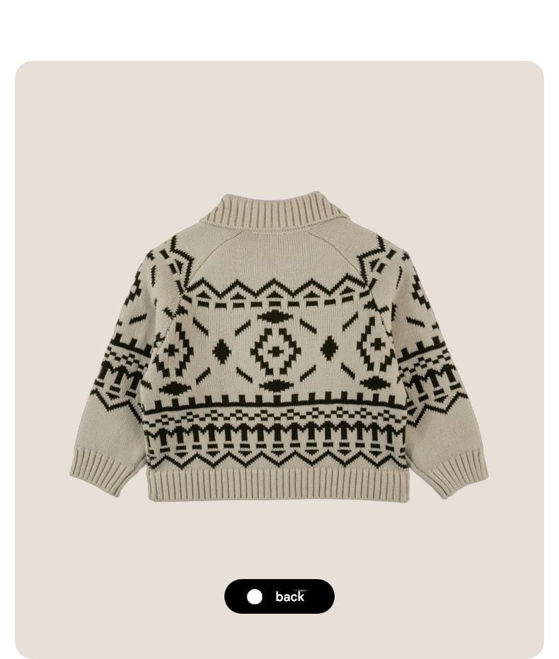 カーディガン・パーカー 長袖カーディガン フェアアイル柄 ニット素材 襟付きジャケット ボタン【mh0011310】