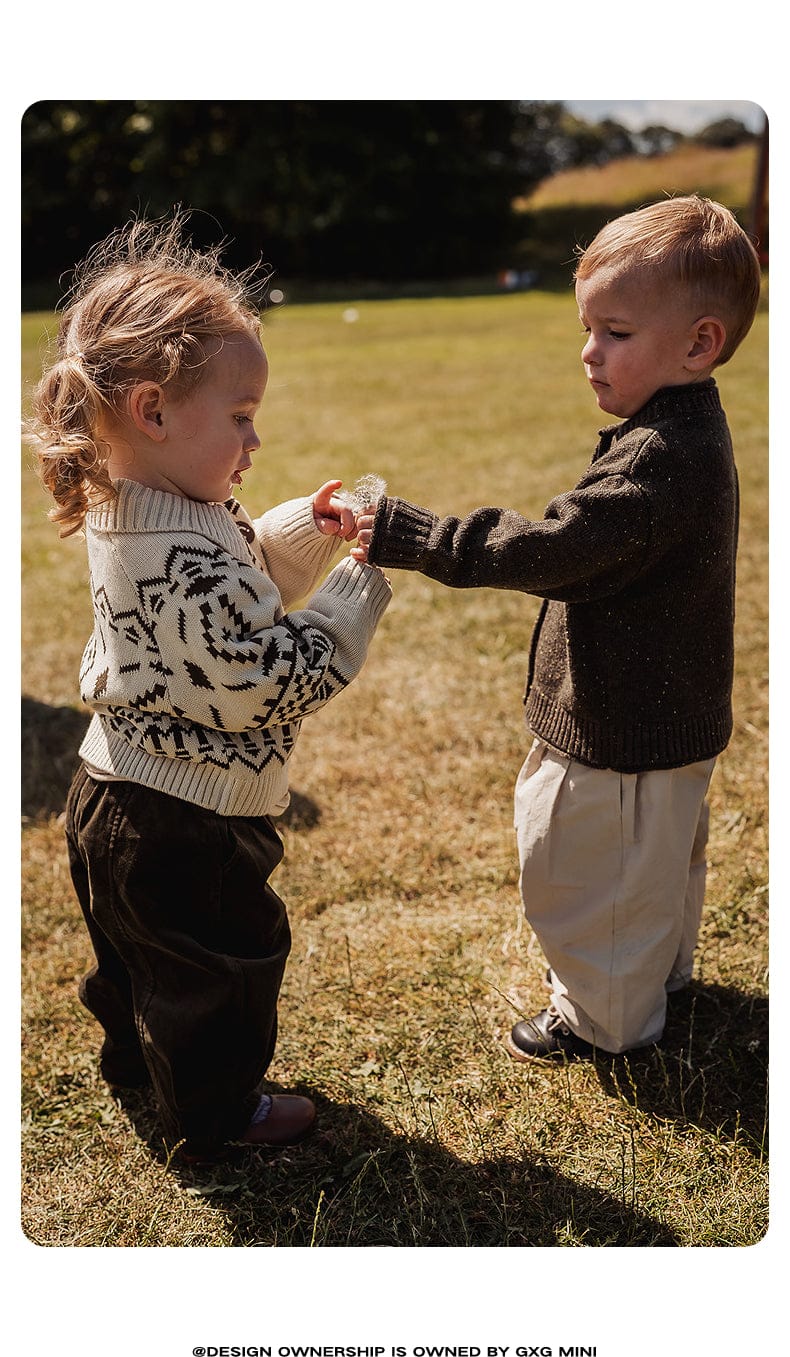 カーディガン・パーカー 長袖カーディガン フェアアイル柄 ニット素材 襟付きジャケット ボタン【mh0011310】