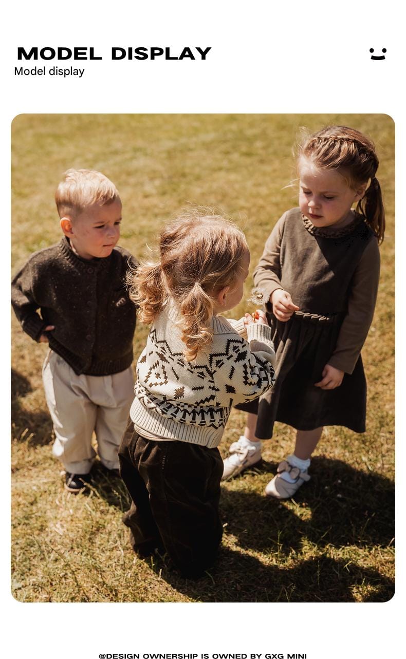 カーディガン・パーカー 長袖カーディガン フェアアイル柄 ニット素材 襟付きジャケット ボタン【mh0011310】