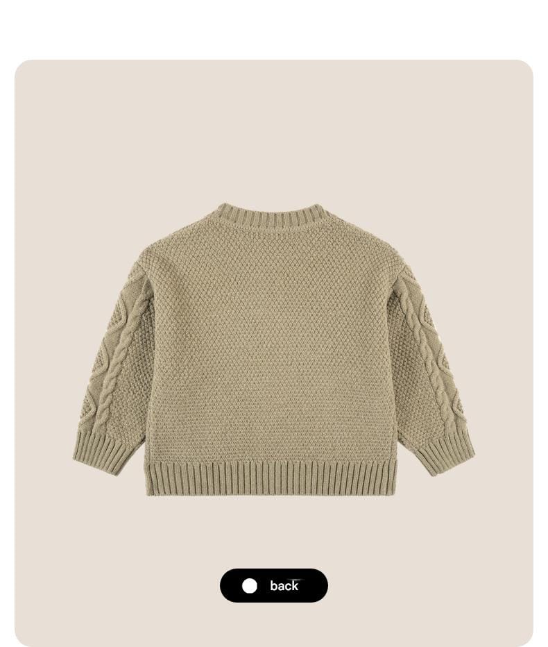 カーディガン・パーカー 長袖カーディガン ウール混紡 ケーブル編み クルーネック ボタン【mh0011315】