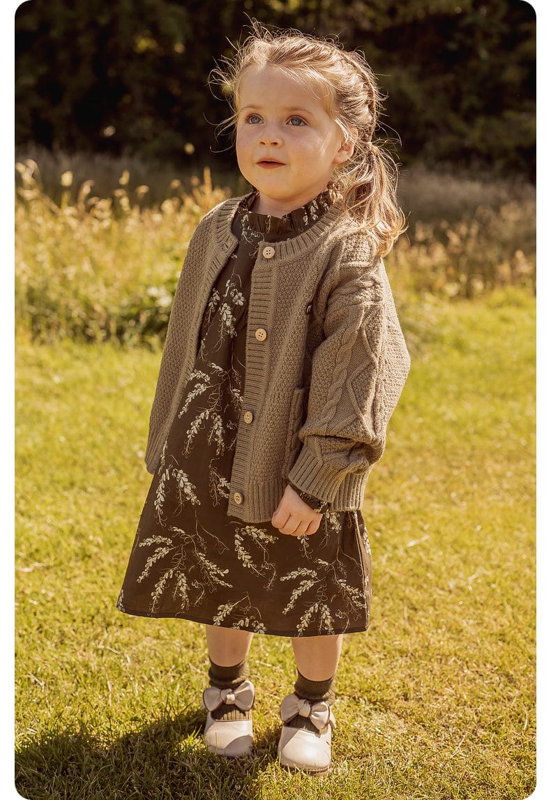 カーディガン・パーカー 長袖カーディガン ウール混紡 ケーブル編み クルーネック ボタン【mh0011315】