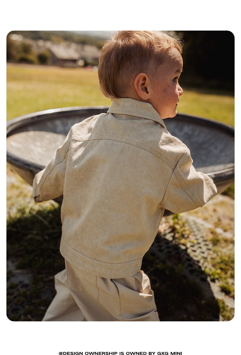 ショートコート・ジャケット・ジャンパー 長袖アウター スタンドカラー 無地 シンプル ボタン【mh0011316】