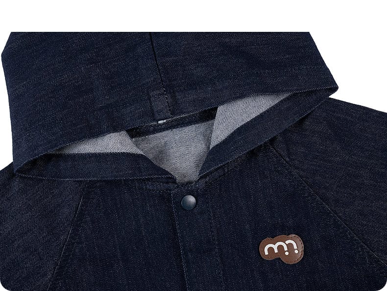 ショートコート・ジャケット・ジャンパー 長袖ジャケット デニム素材 フード付き ポンチョ風 アウター【mh0011317】