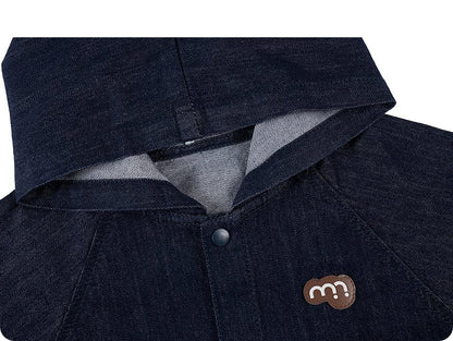 ショートコート・ジャケット・ジャンパー 長袖ジャケット デニム素材 フード付き ポンチョ風 アウター【mh0011317】