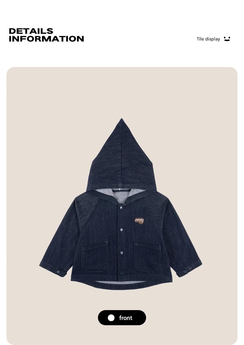 ショートコート・ジャケット・ジャンパー 長袖ジャケット デニム素材 フード付き ポンチョ風 アウター【mh0011317】