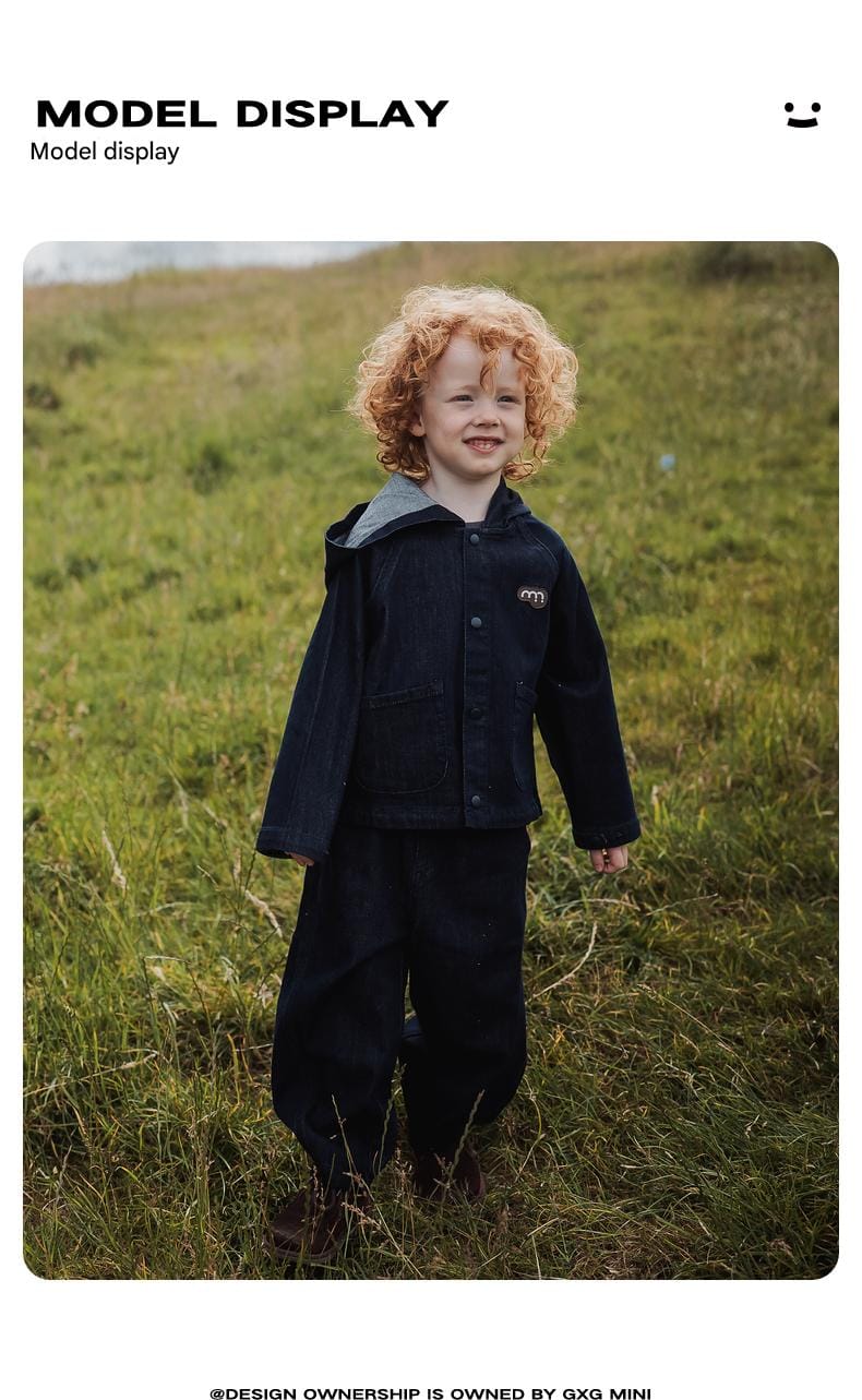 ショートコート・ジャケット・ジャンパー 長袖ジャケット デニム素材 フード付き ポンチョ風 アウター【mh0011317】