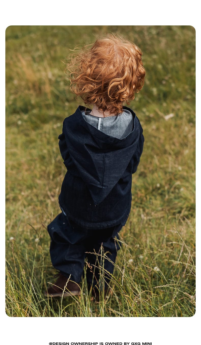 ショートコート・ジャケット・ジャンパー 長袖ジャケット デニム素材 フード付き ポンチョ風 アウター【mh0011317】