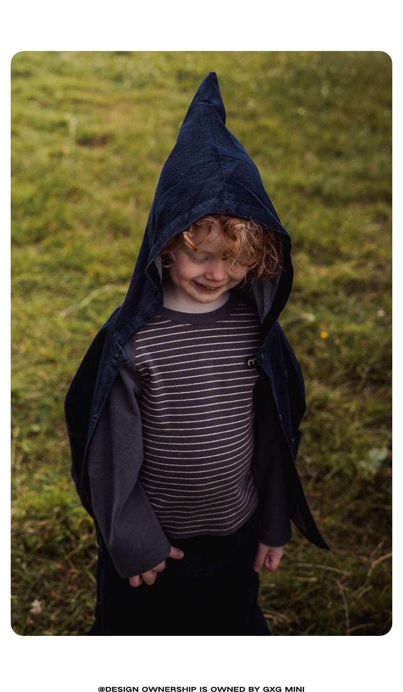 ショートコート・ジャケット・ジャンパー 長袖ジャケット デニム素材 フード付き ポンチョ風 アウター【mh0011317】