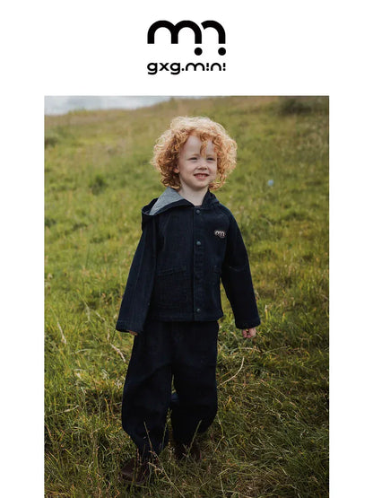 ショートコート・ジャケット・ジャンパー 長袖ジャケット デニム素材 フード付き ポンチョ風 アウター【mh0011317】