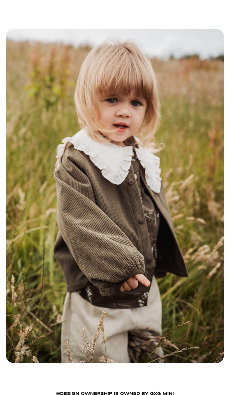 ショートコート・ジャケット・ジャンパー 長袖ジャケット コーデュロイ ノーカラー レトロ アウター【mh0011318】