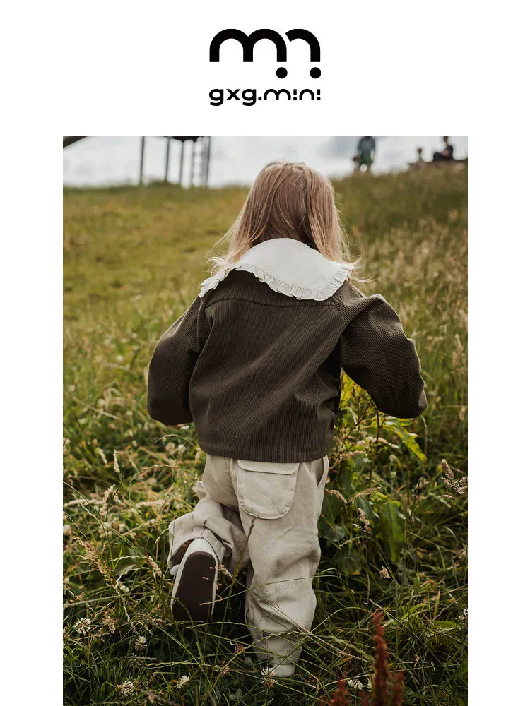 ショートコート・ジャケット・ジャンパー 長袖ジャケット コーデュロイ ノーカラー レトロ アウター【mh0011318】