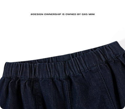 デニムパンツ ロングパンツ デニム素材 ストレート ゆるシルエット 無地 カジュアル【mh0011324】