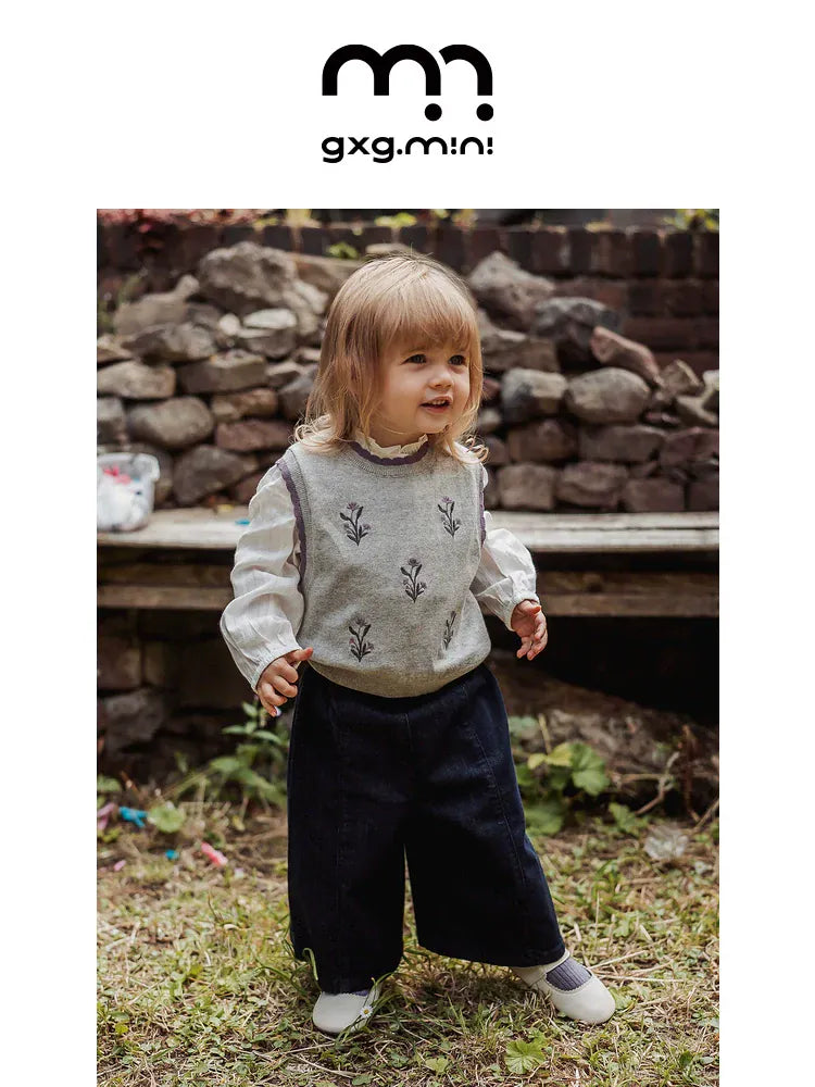 デニムパンツ ロングパンツ デニム素材 ストレート ゆるシルエット 無地 カジュアル【mh0011324】