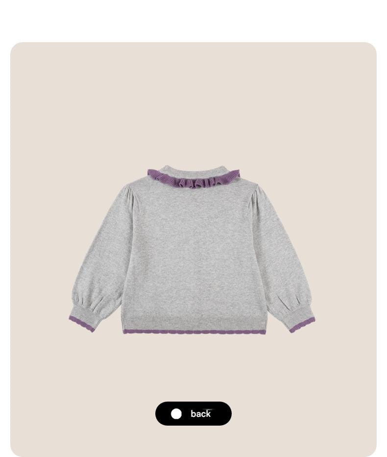 カーディガン・パーカー 長袖カーディガン 綿素材 刺繍 クルーネック フリル 北欧風【mh0011325】