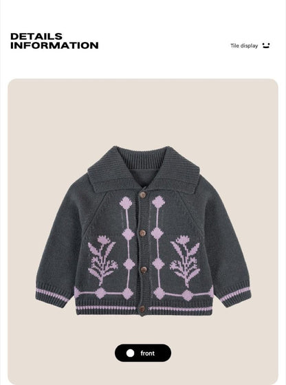 カーディガン・パーカー 長袖カーディガン ウール混紡 ビッグカラー レトロ アウター【mh0011328】