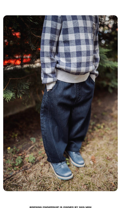 デニムパンツ ロングパンツ デニム素材 バルーンシルエット ゆったり 無地【mh0011329】