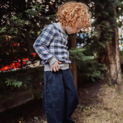 デニムパンツ ロングパンツ デニム素材 バルーンシルエット ゆったり 無地【mh0011329】