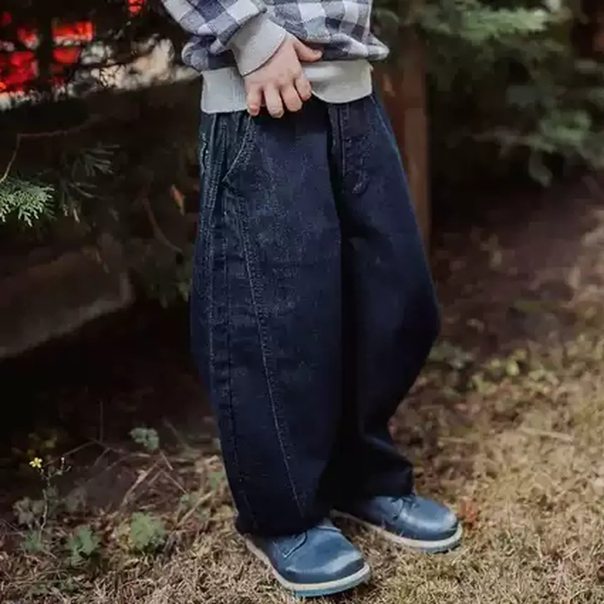 デニムパンツ ロングパンツ デニム素材 バルーンシルエット ゆったり 無地【mh0011329】