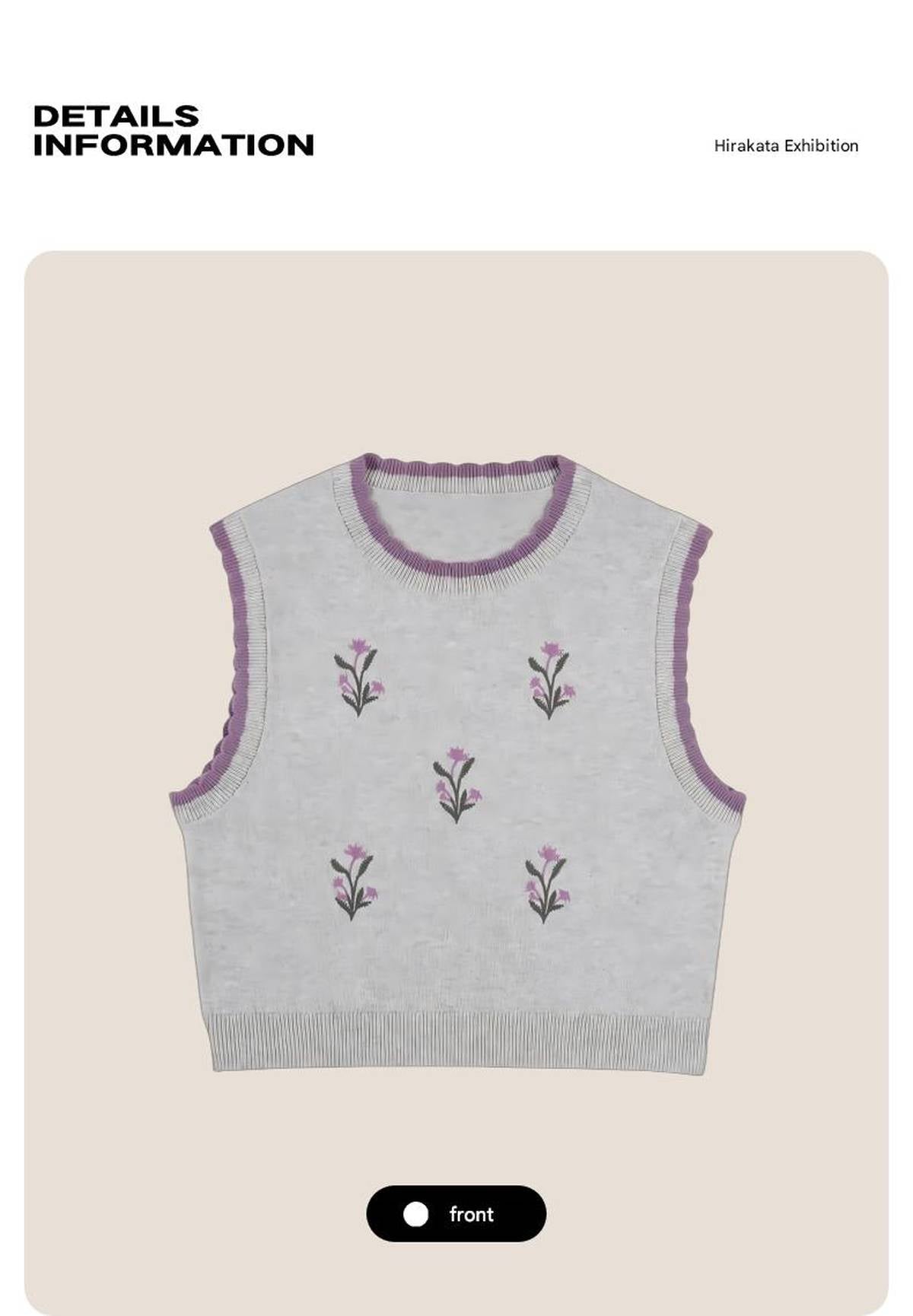 ベスト ニットベスト 刺繍デザイン 綿素材 クルーネック プルオーバー【mh0011331】