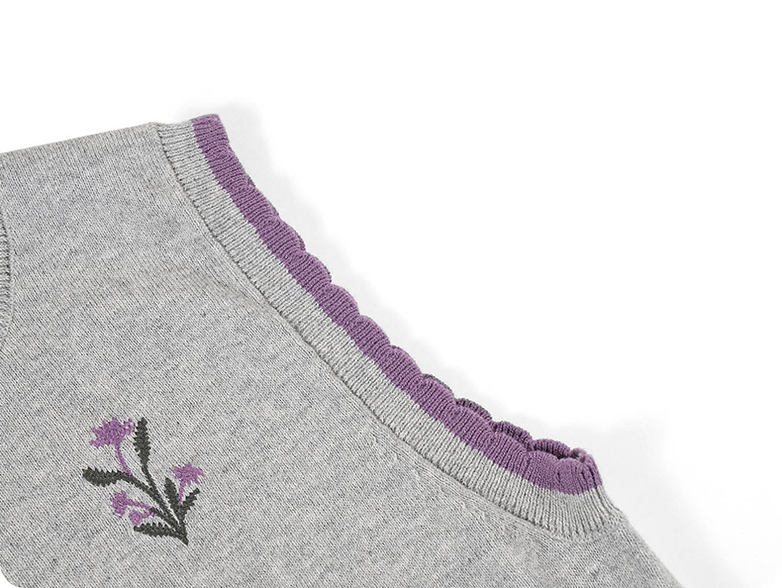 ベスト ニットベスト 刺繍デザイン 綿素材 クルーネック プルオーバー【mh0011331】