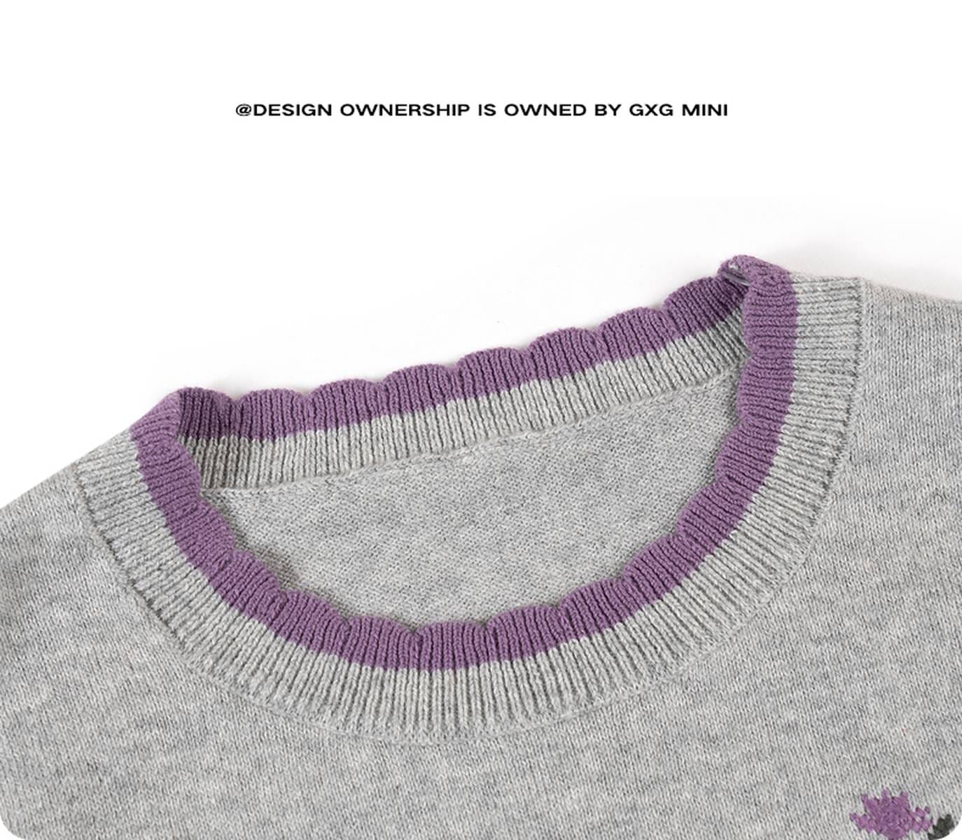 ベスト ニットベスト 刺繍デザイン 綿素材 クルーネック プルオーバー【mh0011331】