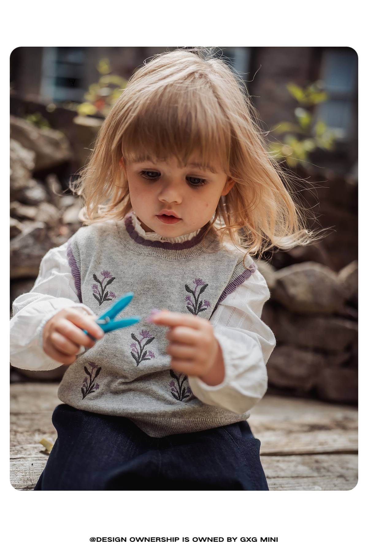 ベスト ニットベスト 刺繍デザイン 綿素材 クルーネック プルオーバー【mh0011331】