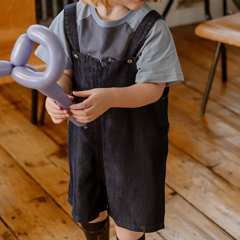 オーバーオール Navy Blue / 90cm anti-fading denim shorts【mh0009504】