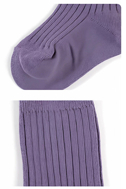 ベビー用靴下・タイツ One Size キッズソックス ミドル丈 リブ素材 ストレッチ 無地 カラーソックス 5足セット【mh0011321】