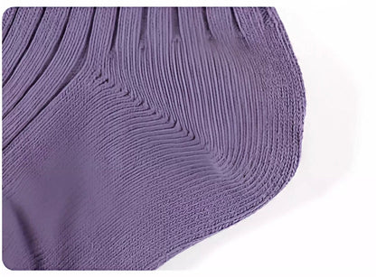 ベビー用靴下・タイツ One Size キッズソックス ミドル丈 リブ素材 ストレッチ 無地 カラーソックス 5足セット【mh0011321】