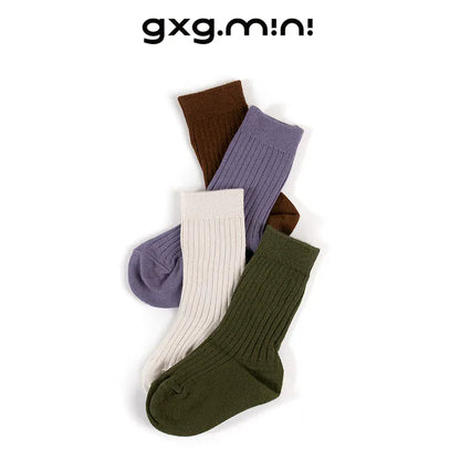 ベビー用靴下・タイツ One Size キッズソックス ミドル丈 リブ素材 ストレッチ 無地 カラーソックス 5足セット【mh0011321】