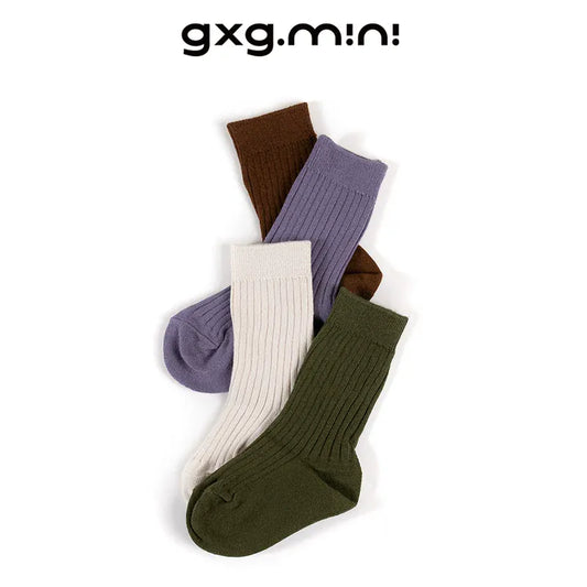 ベビー用靴下・タイツ One Size キッズソックス ミドル丈 リブ素材 ストレッチ 無地 カラーソックス 5足セット【mh0011321】