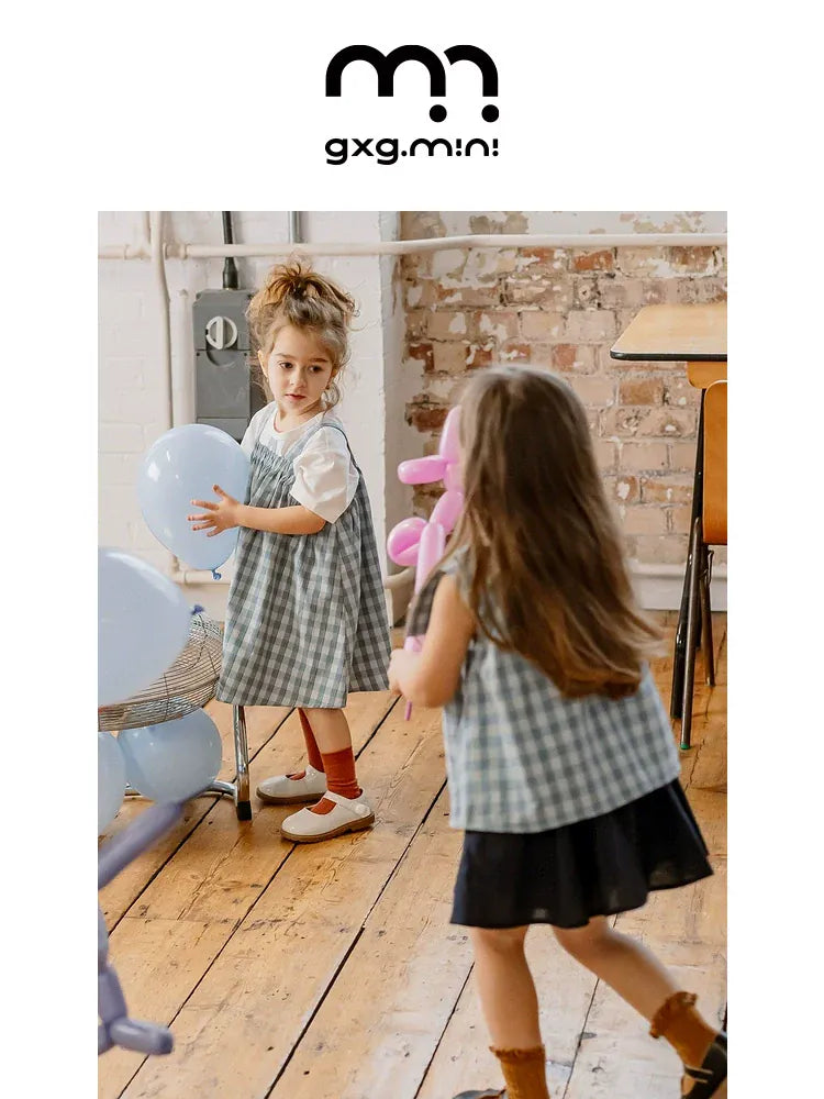 ノースリーブワンピース plaid suspender skirt【mh0009516】