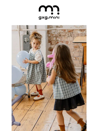 ノースリーブワンピース plaid suspender skirt【mh0009516】